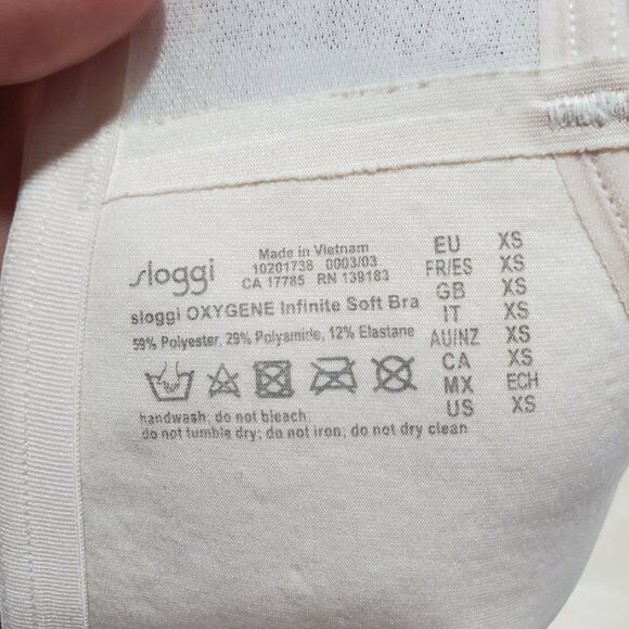 SLOGGI 2 Pack Bundle of Oxygene Infinite T-Shirt Soft Bras Ivory Black Womens XS - Picture 8 of 16